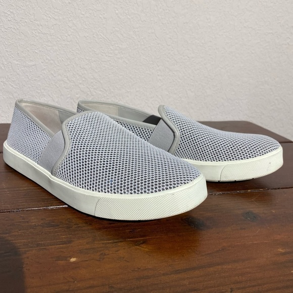 VINCE Preston B gray perforated slip on sneakers comfort casual minimal size 6 - Picture 2 of 9